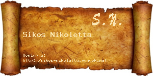 Sikos Nikoletta névjegykártya