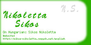 nikoletta sikos business card